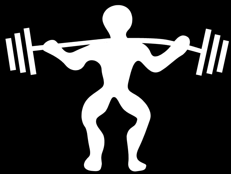 Icône "renforcement musculaire", elle représente un bonhomme en train de faire de l'haltérophilie. RM Coaching
